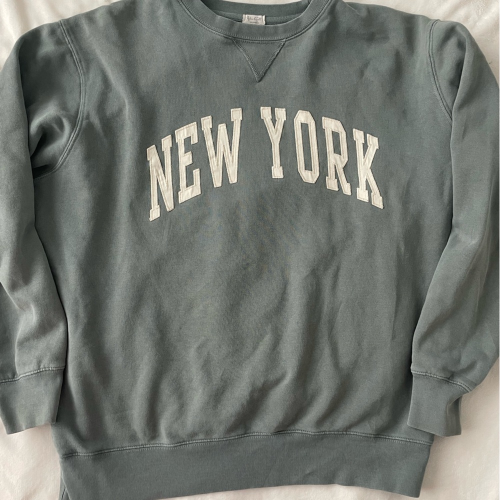 PacSun Blue Crewneck Sweater with New York Print